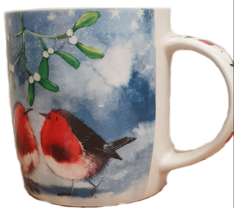 Robins and Mistletoe Christmas Mug