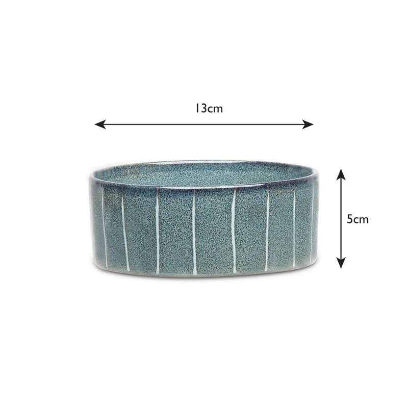 Scruffs Reactive Glaze Pet Bowl Pinstripe Grey-1