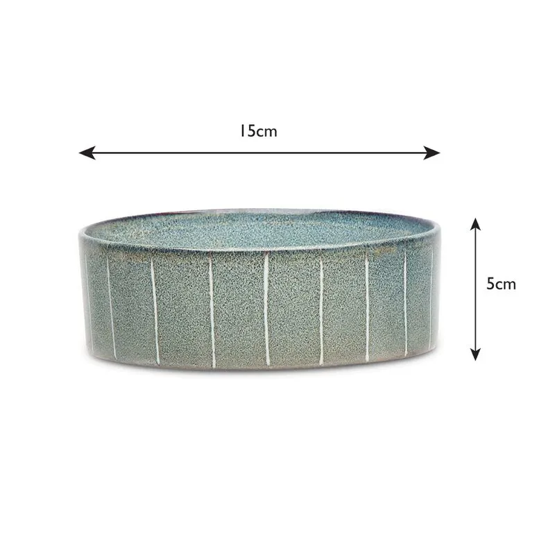 Scruffs Reactive Glaze Pet Bowl Pinstripe Grey-2