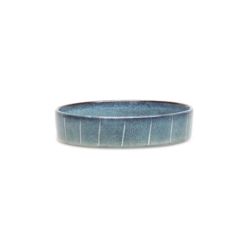 Scruffs Reactive Glaze Pet Saucer Pinstripe Grey