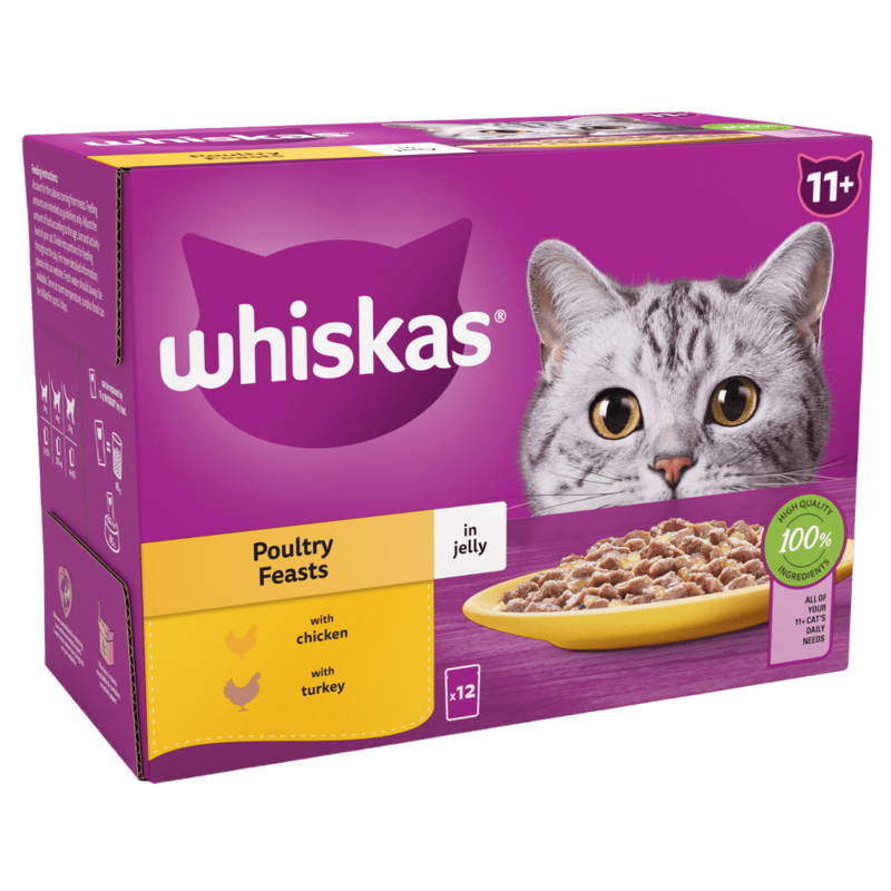 Whiskas 11+ Poultry Feasts in Jelly 12x85g