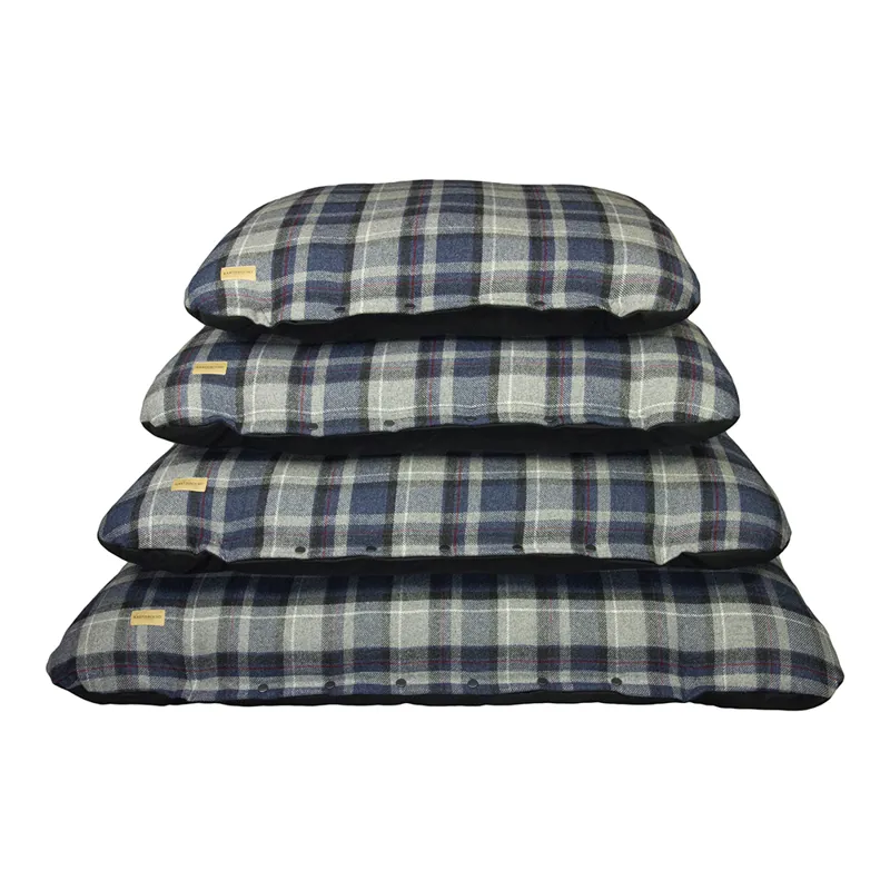 Earthbound Flat Cushion Tweed Grey Check