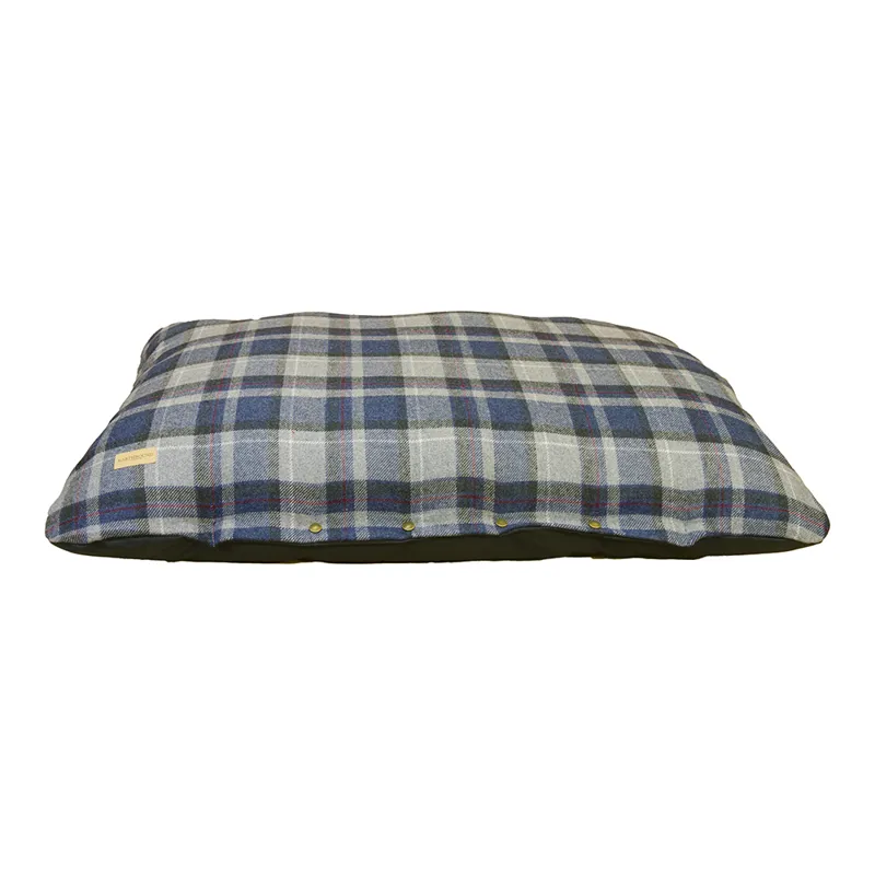 Earthbound Flat Cushion Tweed Grey Check-1